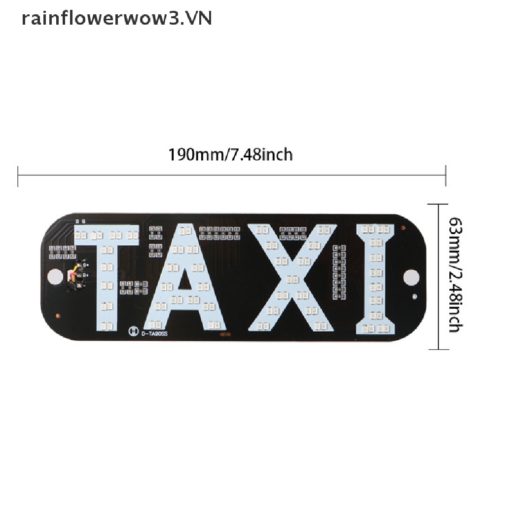 Bảng đèn LED 12V chữ taxi sử dụng năng lượng mặt trời kèm công tắc tiện lợi cho xe hơi