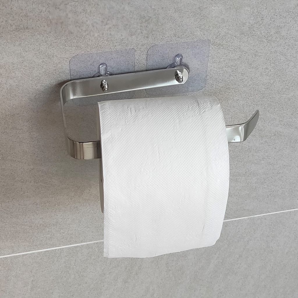 Giá treo giấy vệ sinh inox cao cấp Elliver móc treo dán tường đa năng _TGI