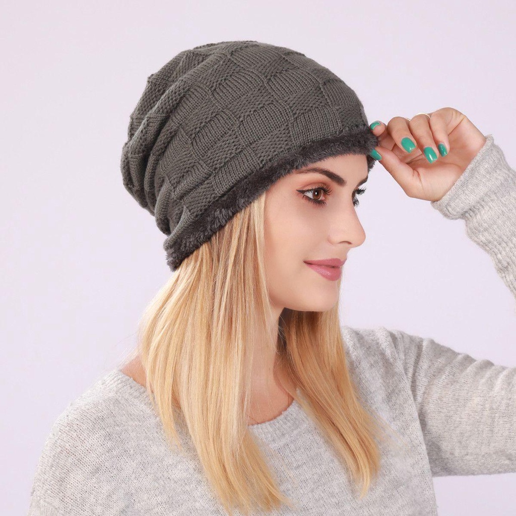 Mũ Beanie Mềm Màu Trơn In Họa Tiết Đầu Lâu Cá Tính