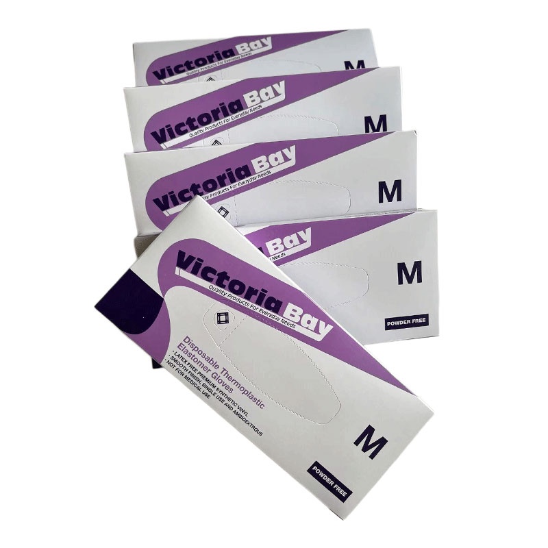 Găng tay nilon siêu dai  Hộp 100 găng  bao tay loại dầy dai, dùng 1 lần nhựa TPE chống rách chịu nhiệt an toàn vệ sinh