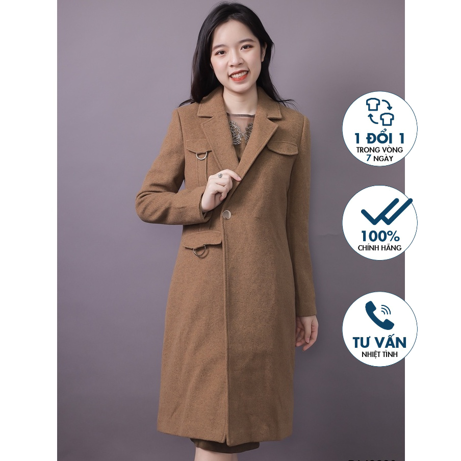 Áo khoác dạ dáng dài Emspo (kèm đai eo) AKL0269