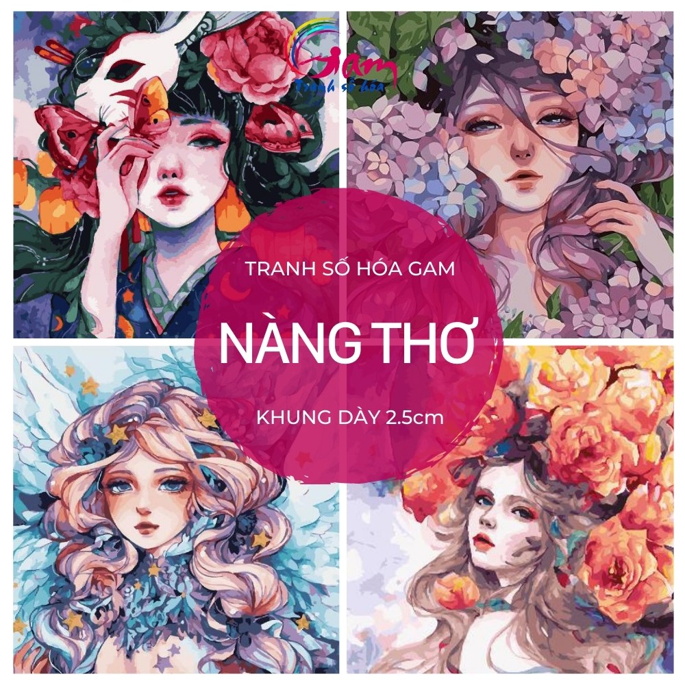 Tranh tô màu theo số cô gái ❤️HOT TREND❤️ Nàng thơ Margaret Morales