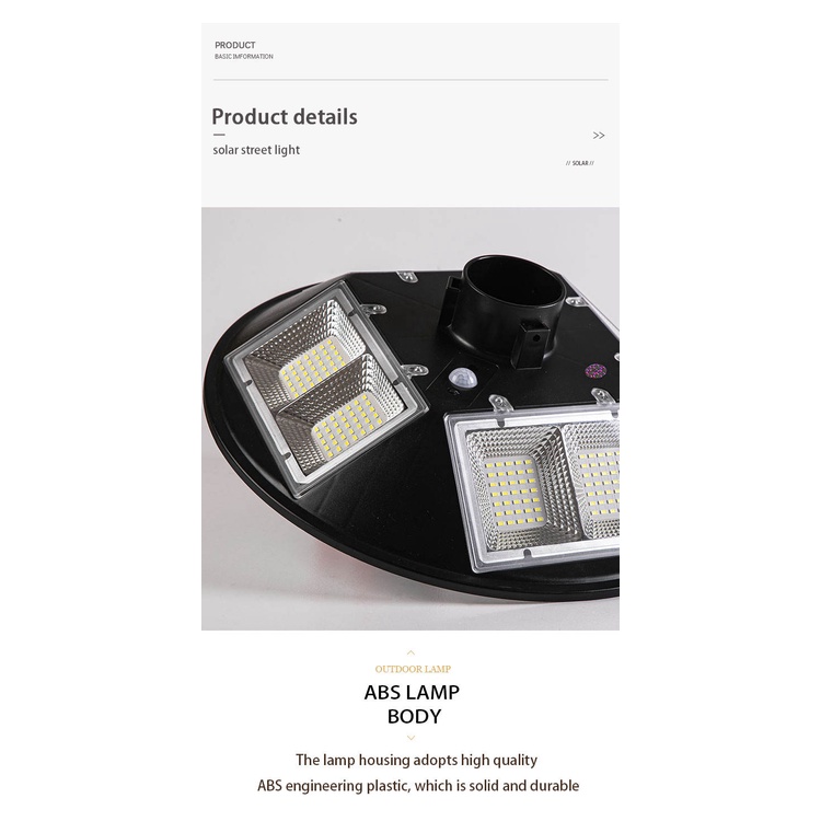 Đèn Sân Vườn Năng Lượng Mặt Trời 500W ánh Sáng Vàng Cao Cấp Siêu Sáng, 10 Khoang, pin 30.000 mah, BH đến 2 năm