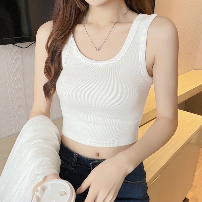 Áo Không Tay Màu Trơn Thiết Kế Đơn Giản Dễ Phối Đồ