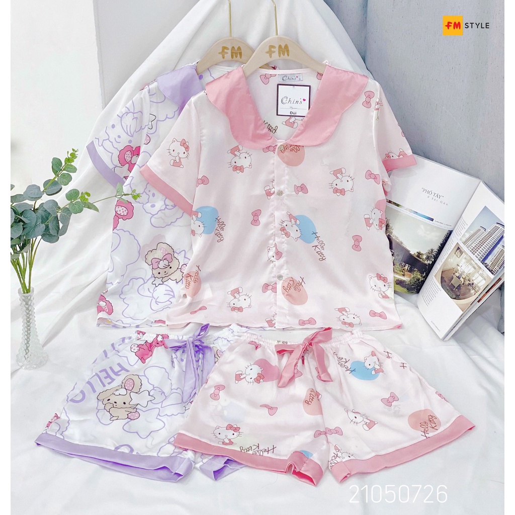Đồ bộ ngủ nữ FM Style bộ đồ ngủ Pijama, hoạ tiết dễ thương, chất vải lụa cao cấp, thoải mái - mát mẻ ngày hè 21050726 | BigBuy360 - bigbuy360.vn