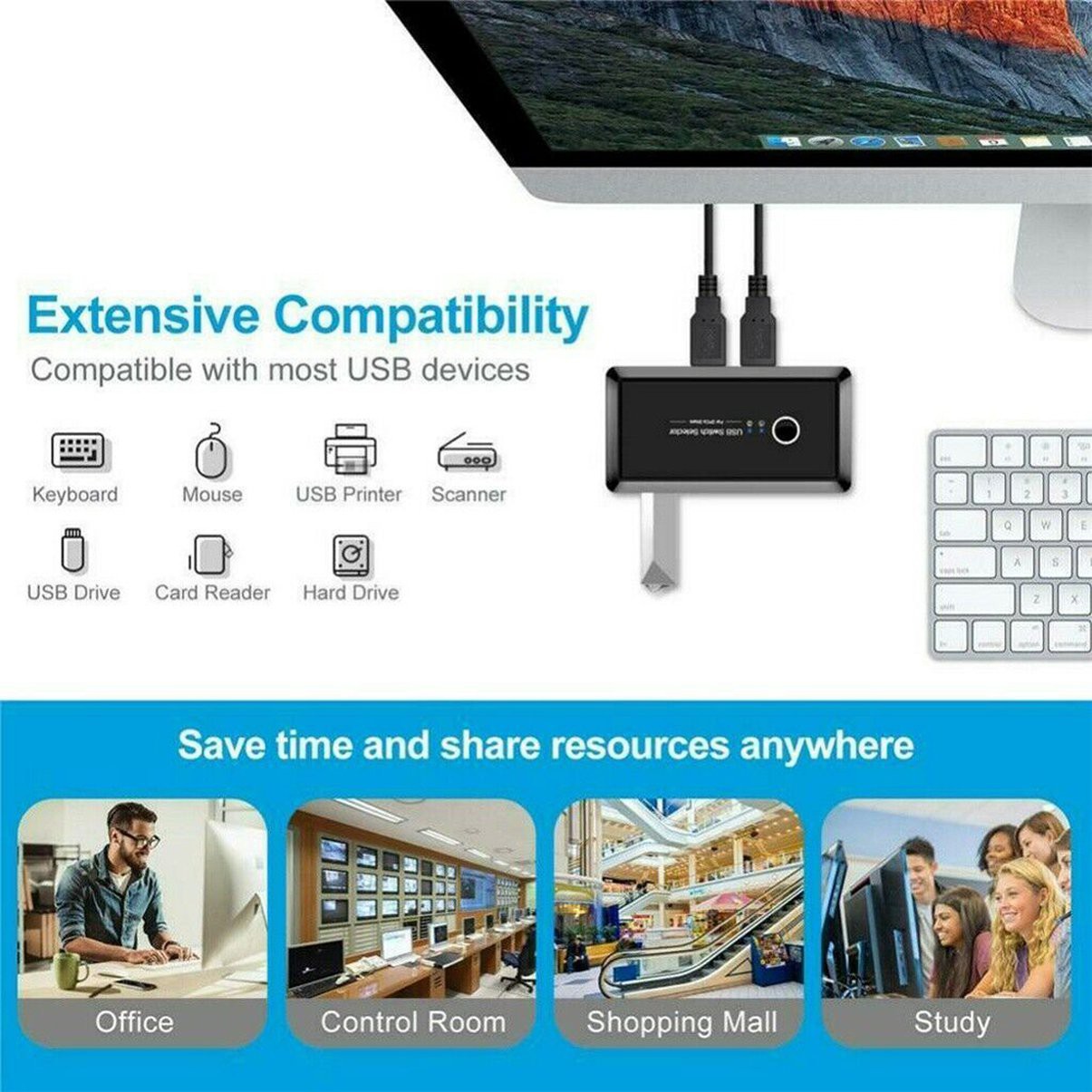 Công Tắc Chia 4 Cổng Usb 2.0 Cho Máy Tính / Chuột / Pc | BigBuy360 - bigbuy360.vn