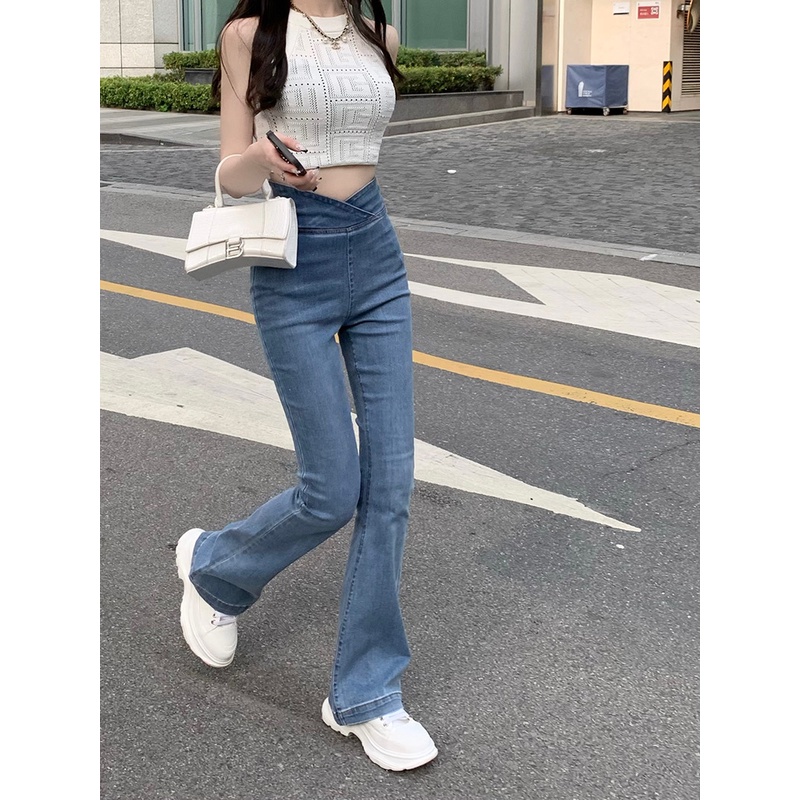 Quần Jean Nữ Ống Loe Lưng Cao Thời Trang