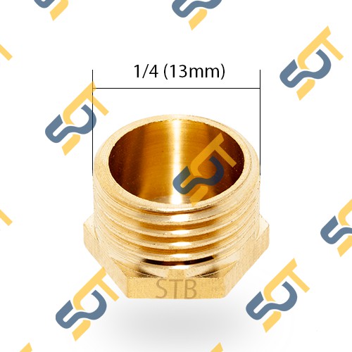 [BỊT REN NGOÀI] Nút đầu bịt ren ngoài ngặn chặn dòng chảy khí nén ren BSP - Bằng đồng (Brass pipe fitting plug cap male)