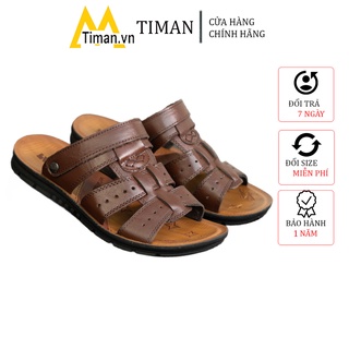 Giày sandal da nam cao cấp thiết kế cao cổ phong cách công sở hàn quốc màu nâu đẹp bảo hành 1 năm DE49 TIMAN