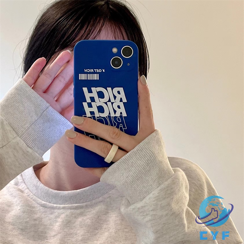 Ốp Điện Thoại Mềm Nhăn Màu Xanh Dương In Hình Klein Blue Cho iPhone 11 12 13 Pro XR X XS Max 7 8 Plus