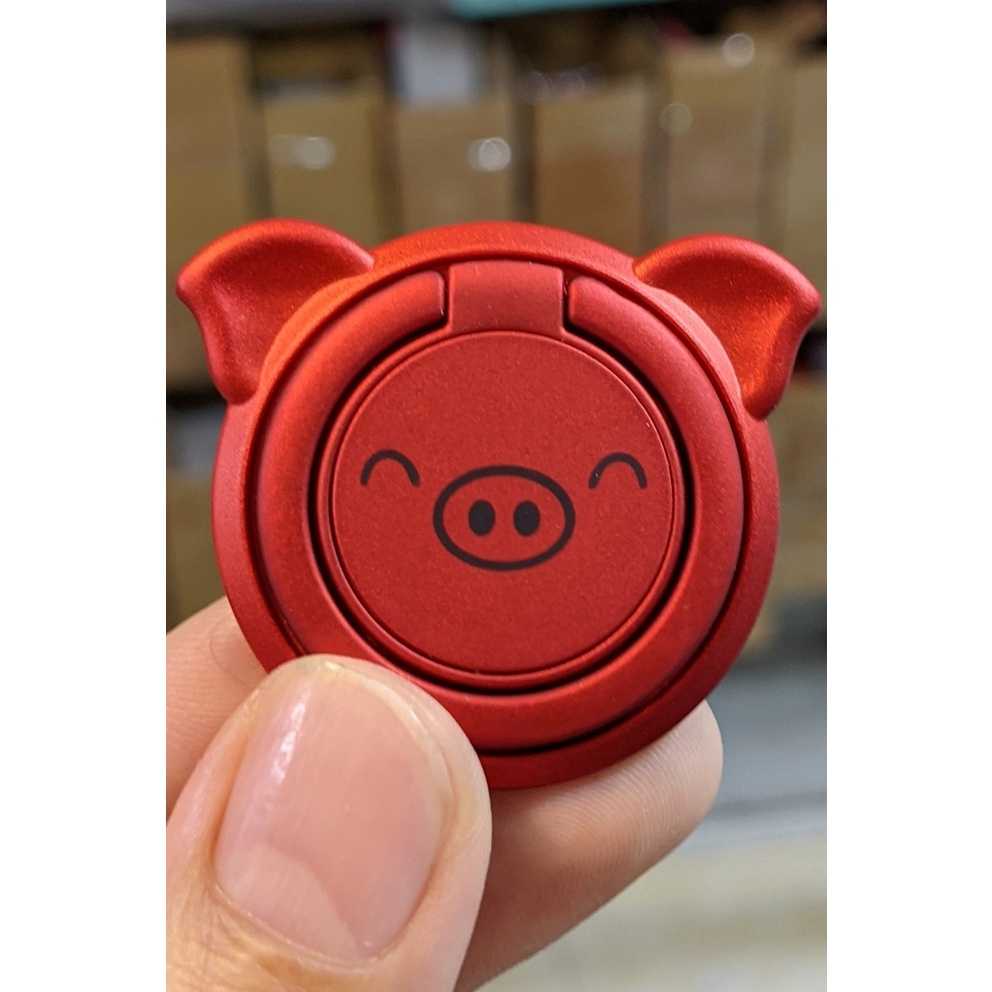 IRing Nhẫn Đeo Tay, Đỡ Điện Thoại Xoay 360 Hình Heo Cute