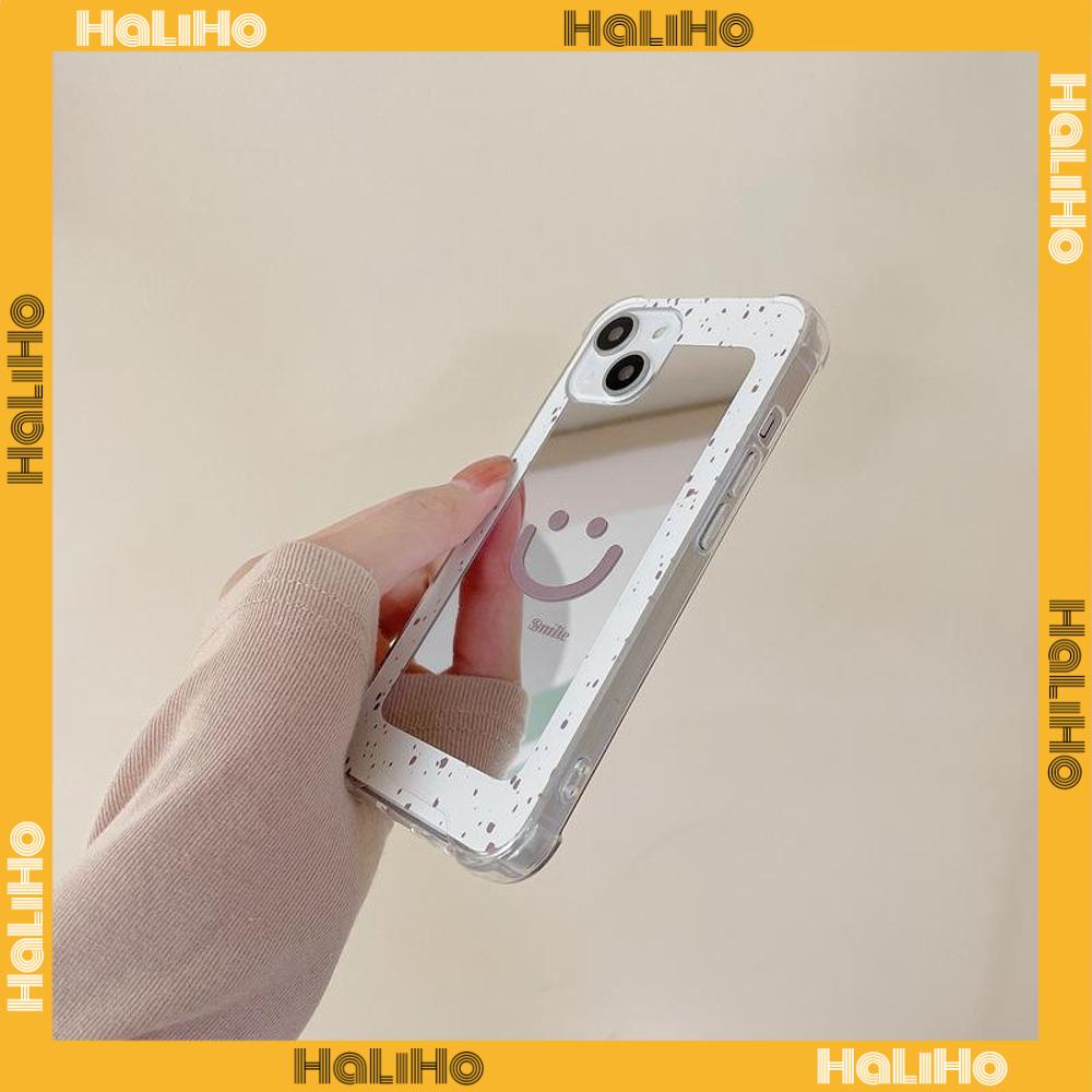 iPhone Case Luxury Acrylic Mirror Airbag Shockproof Protection Camera Smiley Cute Simple Compatible For iPhone 11 Pro Max 13 Pro Max 12 Pro Max 7Plus XS Max