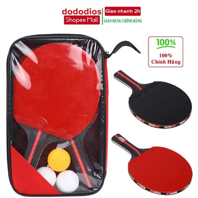 Bộ 2 Vợt Bóng Bàn Tặng Kèm 3 Bóng Dododios, Cốt Vợt 7 Lớp, Mặt Mút Đàn Hồi, Chất Lượng Đạt Chuẩn Chính Hãng