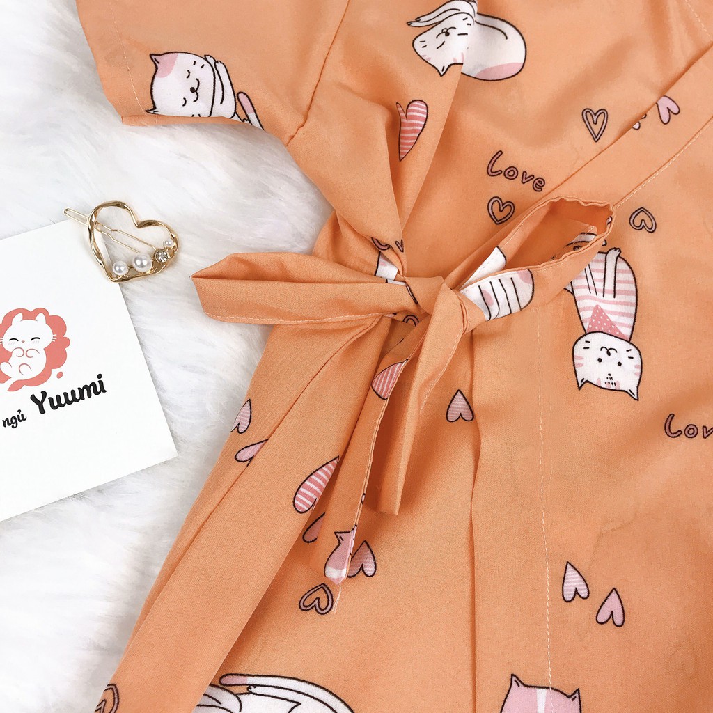 Bộ ngủ lụa cộc tay nữ mềm mát bộ mặc nhà họa tiết dễ thương [BC16 | BigBuy360 - bigbuy360.vn