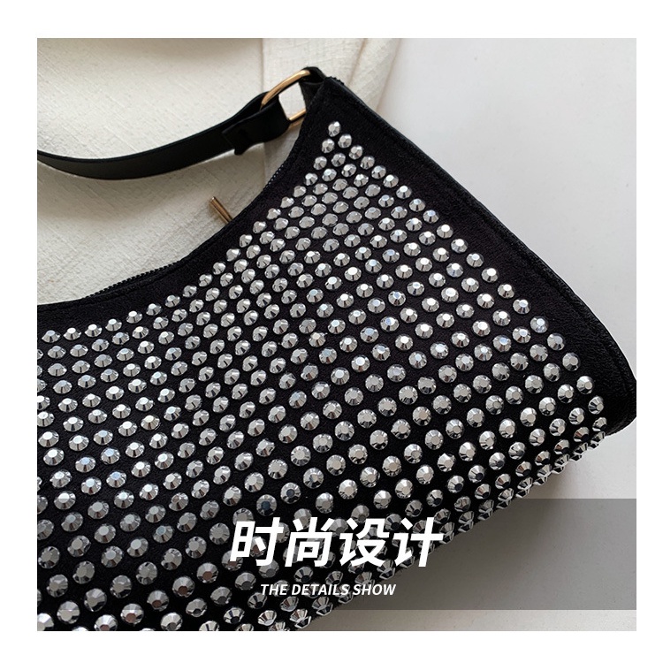 Túi Xách JASMIN NOIR Da PU Đính Kim Cương Giả Thời Trang Cho Nữ
