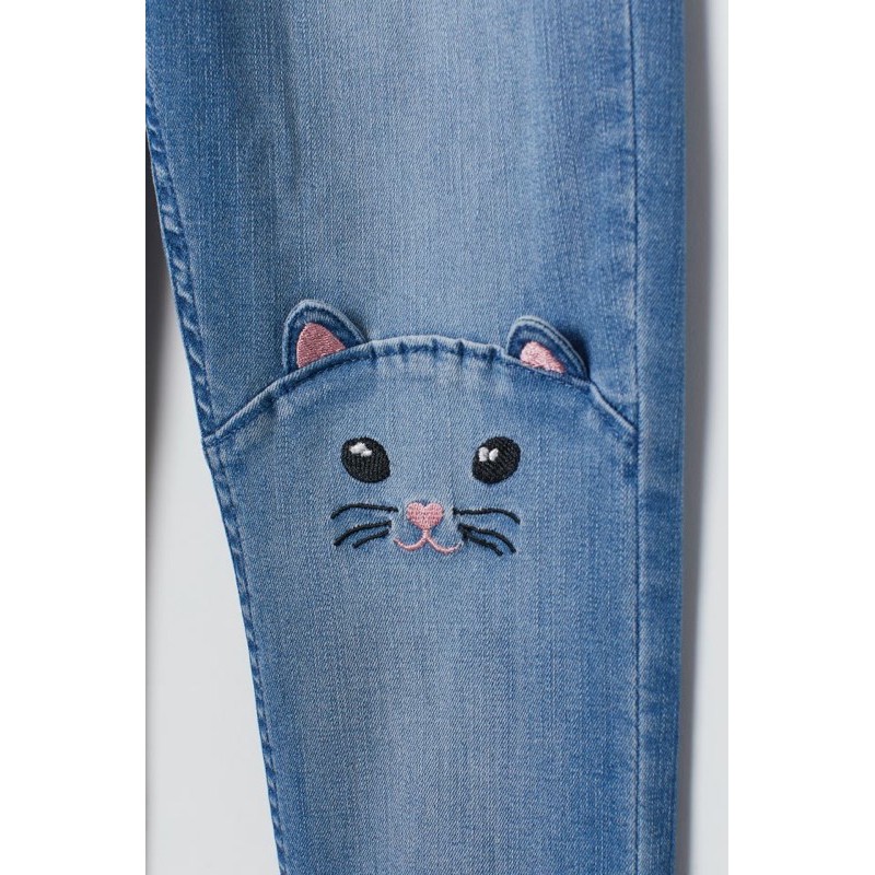 Quần Tregging Bé Gái Denim Đáp Meow