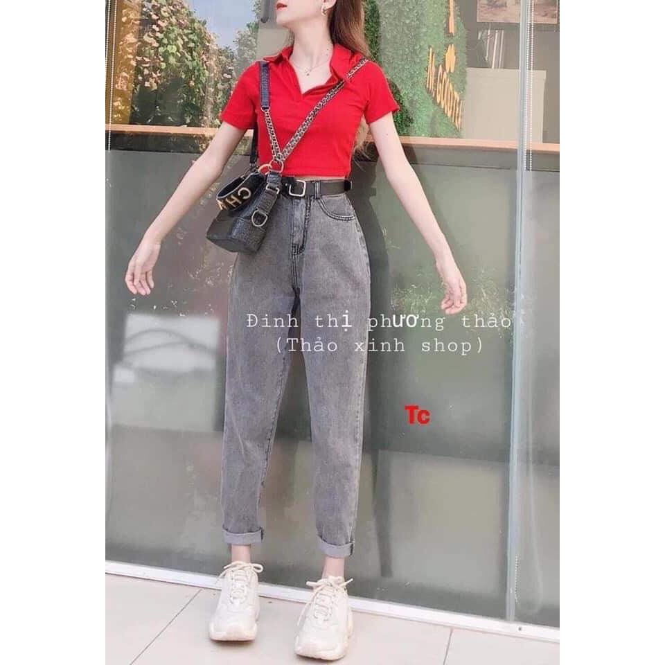 Quần jeans nữ dáng baggy họa tiết trơn chất liệu vải bò CAMA STORE Q01