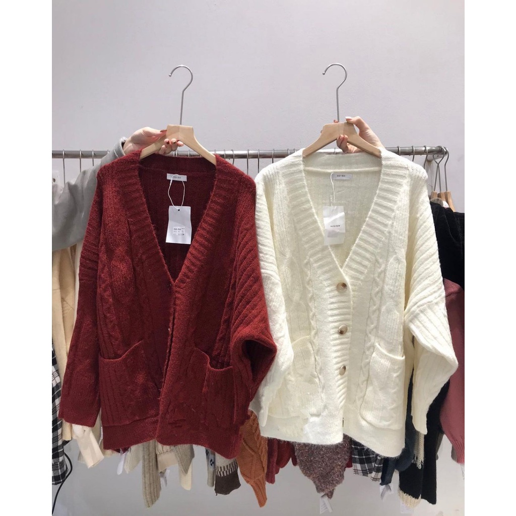 Loại 1 Áo Khoác Len Quốc Dân Áo Khoác Cardigan Len Quảng Chấu Chât Dày Đẹp - Tg68