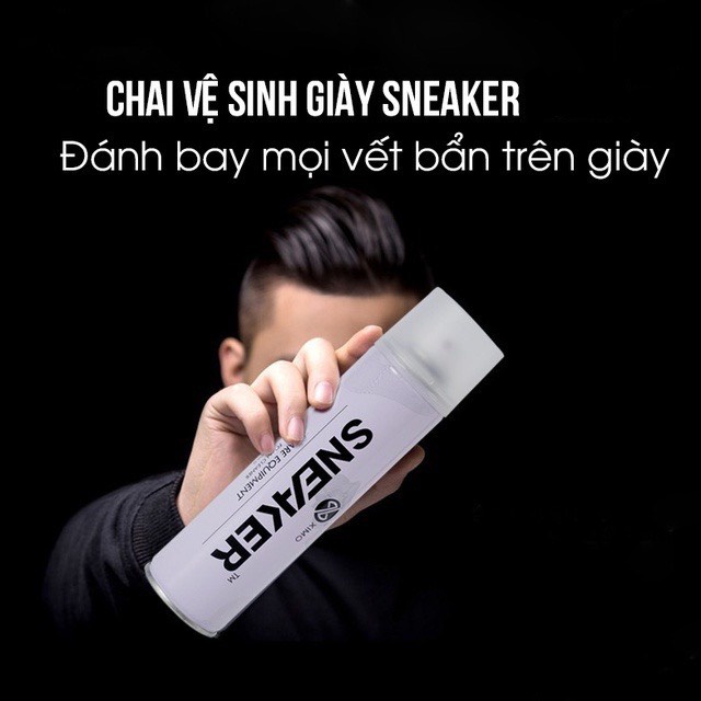 Chai xịt tạo bọt vệ sinh giày Sneaker loại bỏ vết bẩn cao cấp SHOES CARE, dung dịch giặt giày nhanh chóng tiện lợi X1