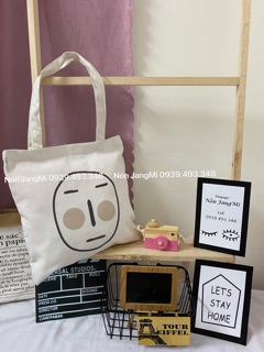Túi Tote Vải Canvas Mặt Đổi Màu