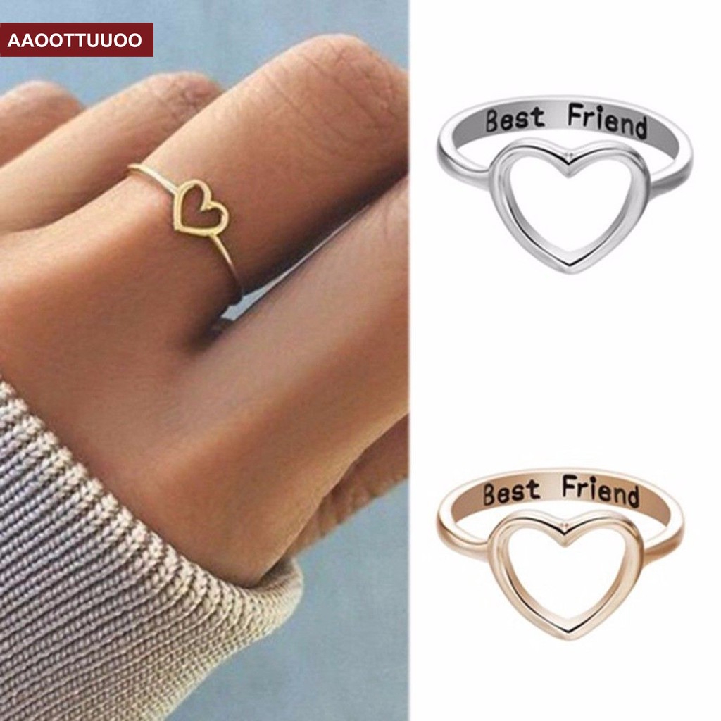 Nhẫn Tình Bạn Hình Trái Tim Size Us 6-10