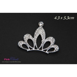 Vương miện đính đá số 5 phụ kiện thời trang, gắn lên phụ kiện tóc, làm phụ kiện nơ bờm kẹp tóc, DIY, handmade