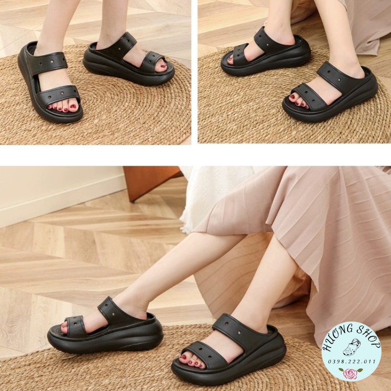 Dép Classic Crush Sandal đế cao 6p êm nhẹ cho nữ