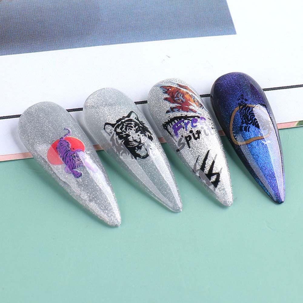 Miếng Dán Trang Trí Móng Tay Chống Thấm Nước Họa Tiết Da Báo / Hổ 3D Thời Trang DIY