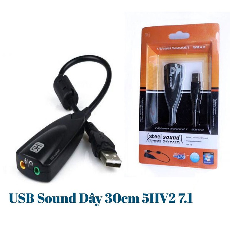 USB Sound Card Zin 5Hv2 7.1 - Bộ Chia Micro và Loa Từ Cổng USB