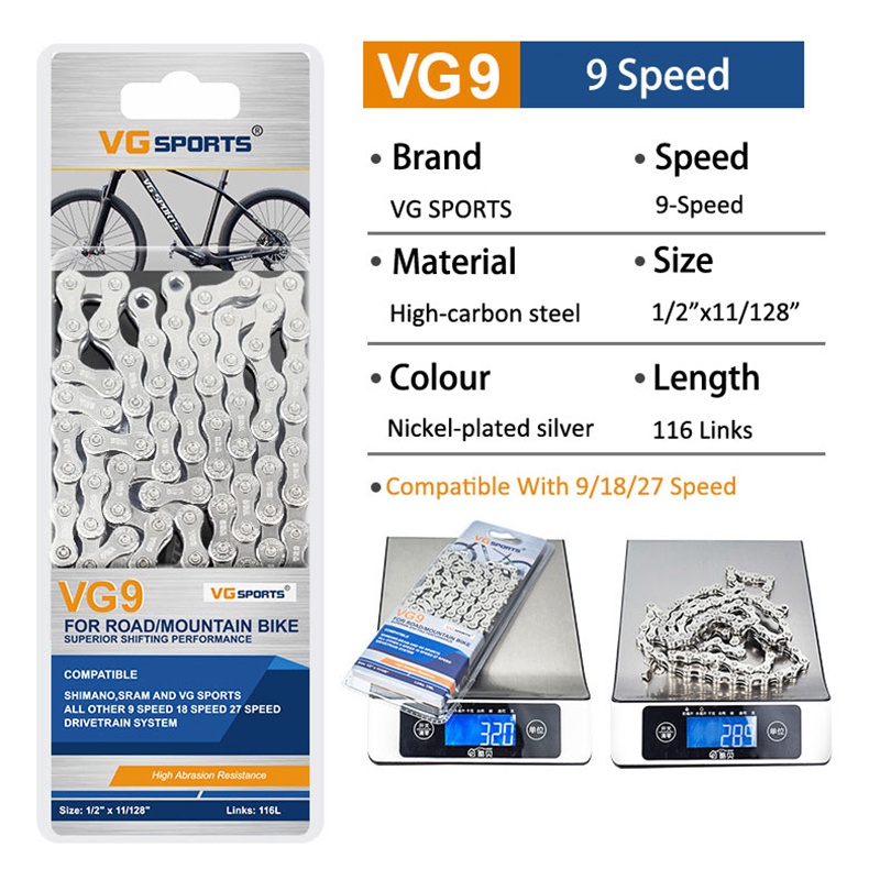 Dây Xích Xe Đạp Leo Núi 116 Mắt Xích 8 9 10 11 Tốc Độ Chất Liệu Thép Carbon Siêu Nhẹ