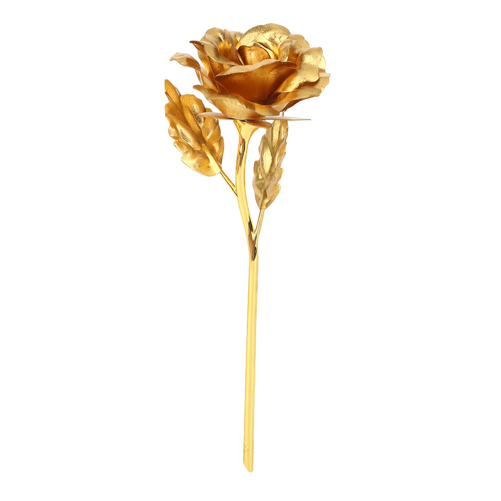 Hoa hồng vàng giả 24k đẹp mắt size 19cm dùng làm quà tặng