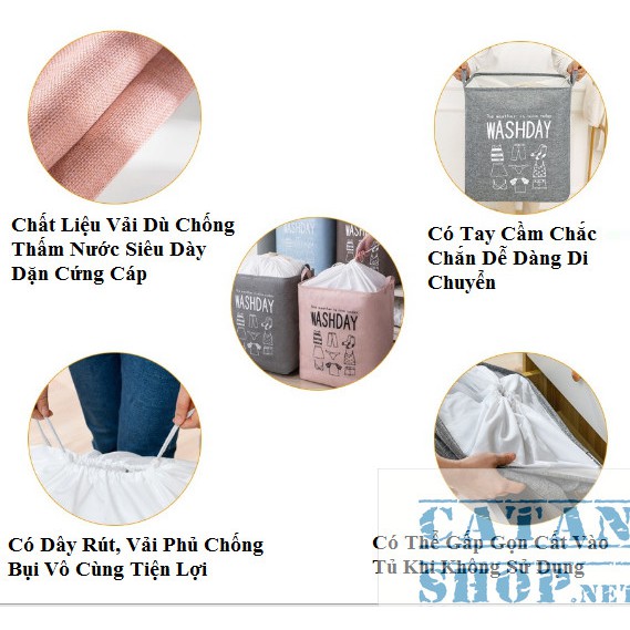 (Được chọn màu) Giỏ đựng quần áo bằng vải cỡ lớn, Sọt đựng chăn màn đa năng có thể gấp gọn siêu tiện dụng