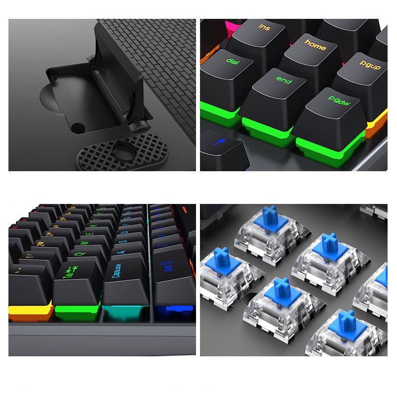 Bàn phím cơ tenkeyless K550 blue switch tùy chỉnh 7 chế độ led RGB