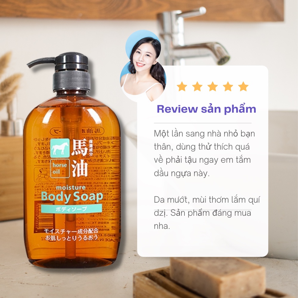 Sữa tắm chiết xuất từ dầu ngựa Kumano Horse Oil Body Soap 600ml Nhật Bản jpkoi