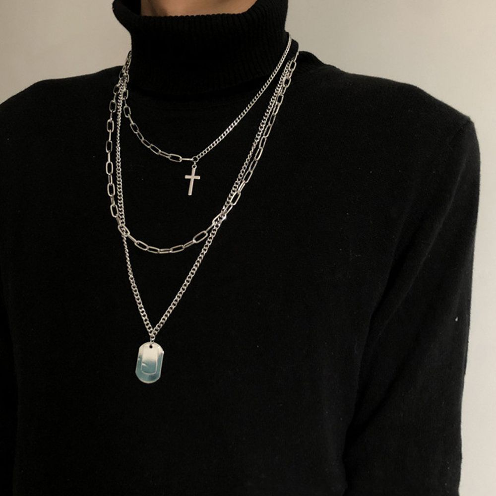 Bộ 3 vòng cổ choker bằng hợp kim nhiều màu phong cách Hàn Quốc cho cặp đôi