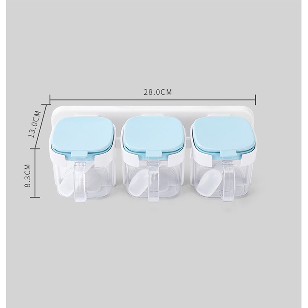 Set 3 Hũ Gia Vị Gắn Tường K8 - Hiện Đại - Sạch Sẽ - Phòng Bếp Thông Minh