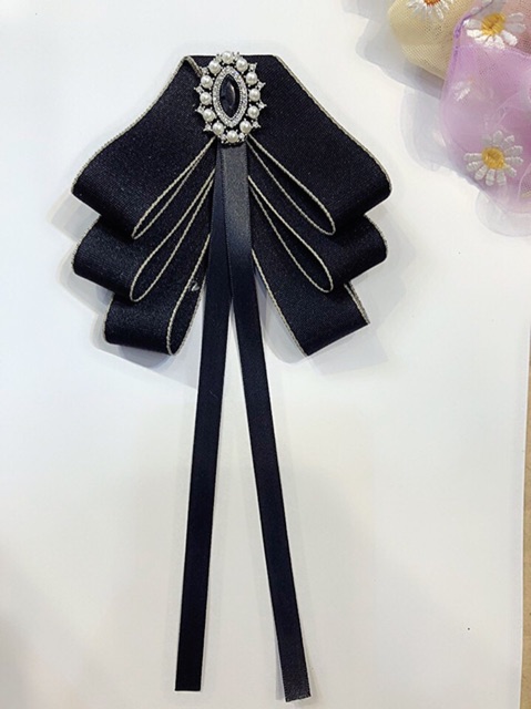 Nơ Cài Áo-Tag Nơ Cài Áo Đính Đá Sang Trọng