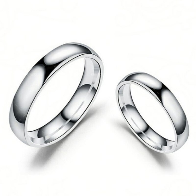 Nhẫn Đeo Tay Thép Không Gỉ 4mm/6mm #5040 Cho Cặp Đôi