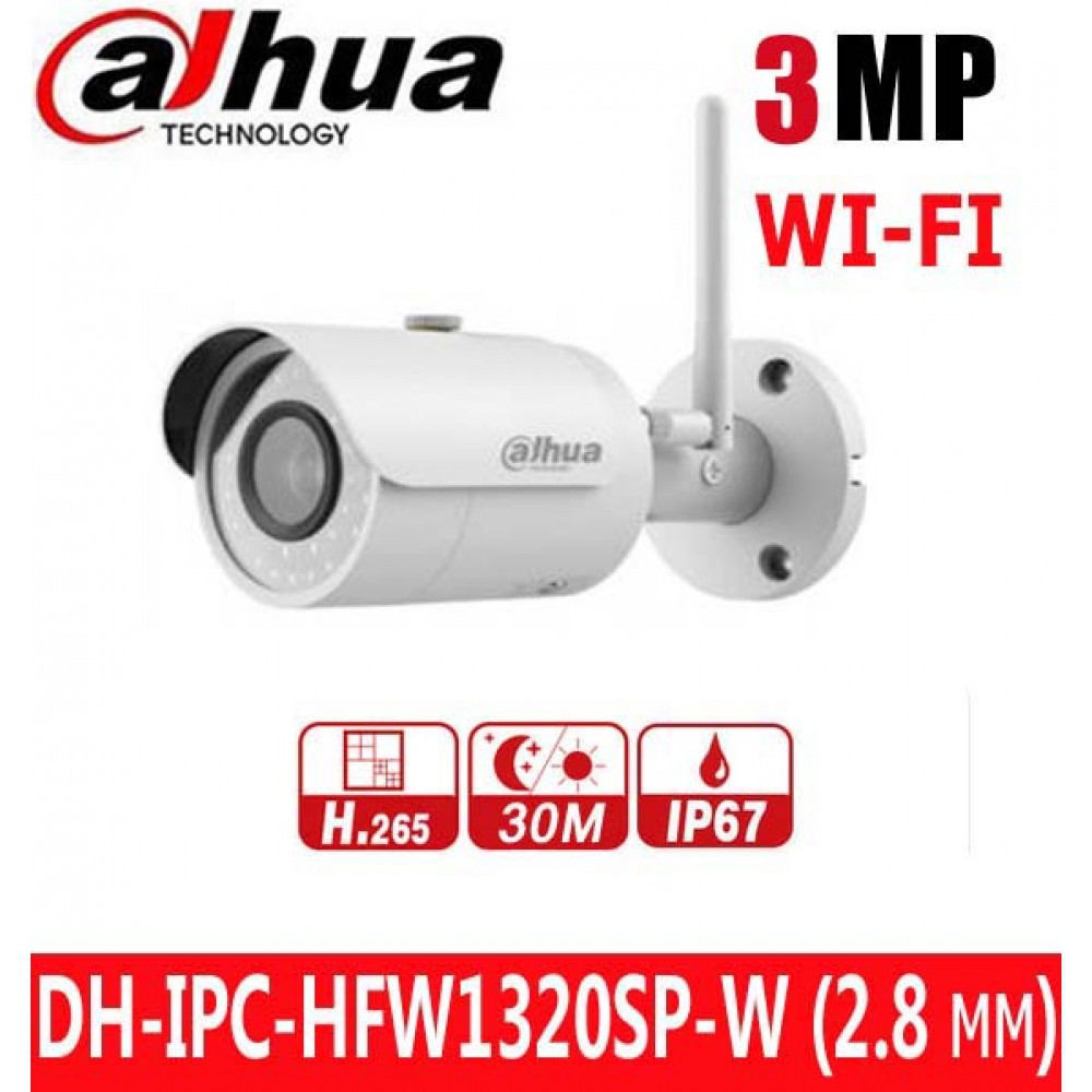 Camera IP Wifi 3.0MP DAHUA DH-IPC-HFW1320SP-W---Chính hãng, giá rẻ, chuyên dụng ngoài trời