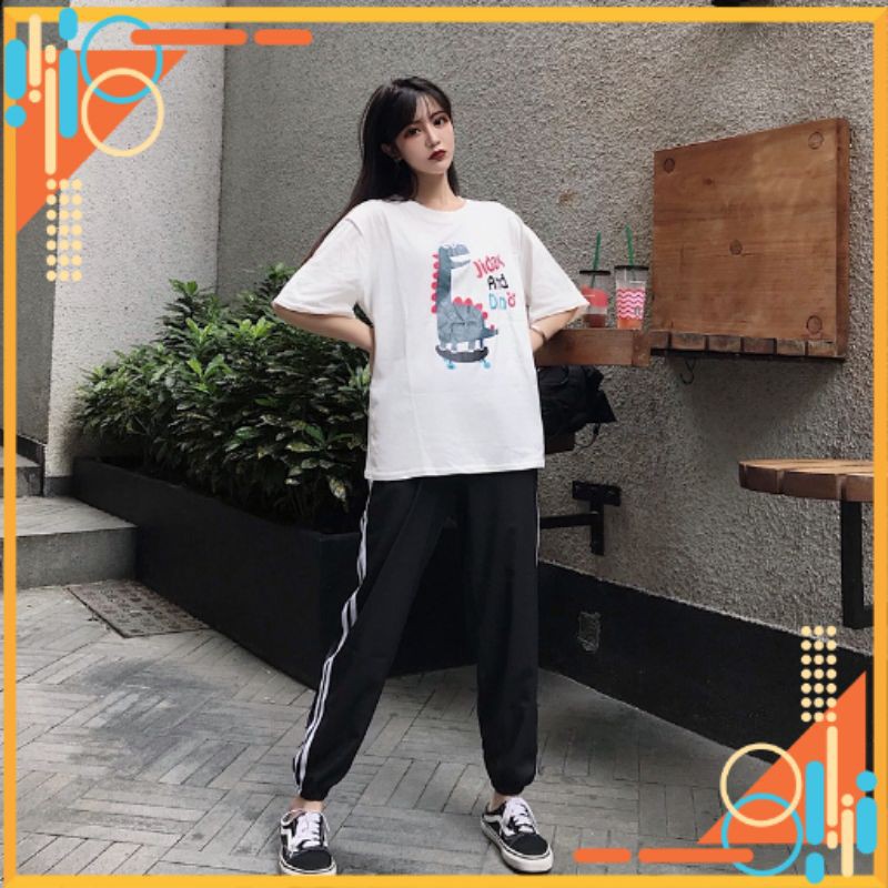 🔥HOT🔥 Đồ Bộ Legging Jogger Line Phối Thun Nam Nữ Unisex (Thể Thao, Nhà) Hình Jidax And Dino | BigBuy360 - bigbuy360.vn