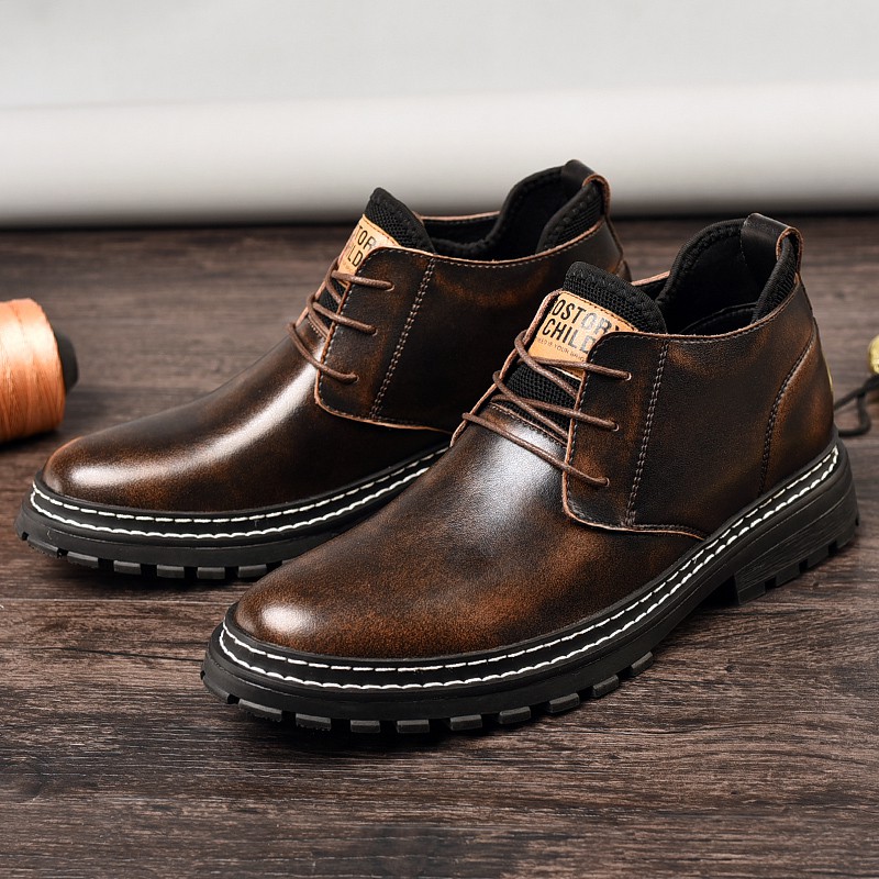 Elegant fashion vintage leather shoes for men
