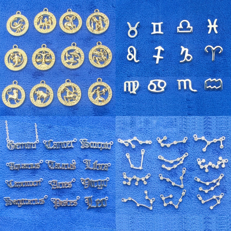 Sa Set 12 Mặt Dây Chuyền Hình 12 Cung Hoàng Đạo May Mắn