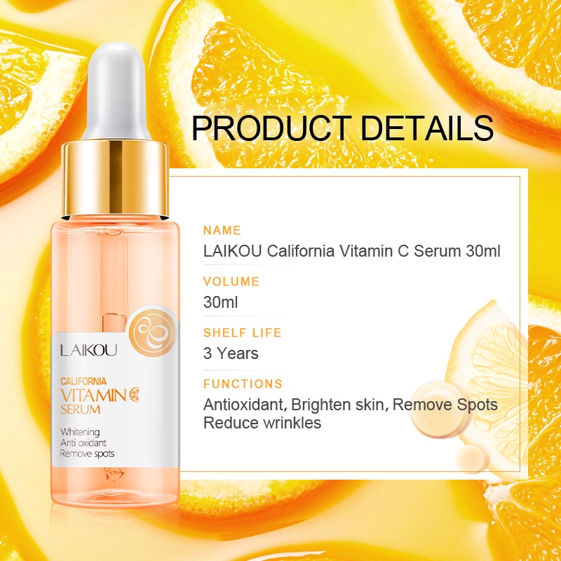 Bộ 3 sản phẩm Laikou chăm sóc da vitamin C làm sáng Spf50 + PA + + +