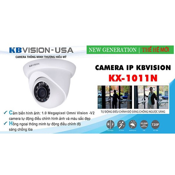 Camera IP Dome hồng ngoại 1.0 Megapixel KBVISION KX-1012N