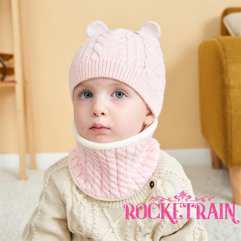 Set Mũ beanie Kèm Khăn Choàng Cổ Dễ Thương Cho Bé
