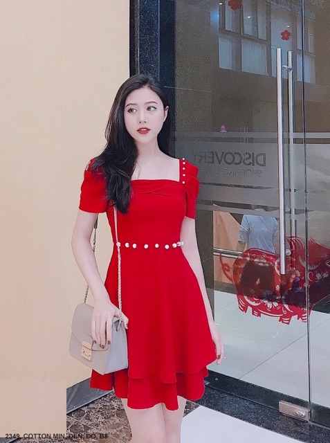 (Có bigsize) Đầm thun xòe tầng tay phồng thiết kế đi tiệc | đi làm | đi ăn cưới đều sang