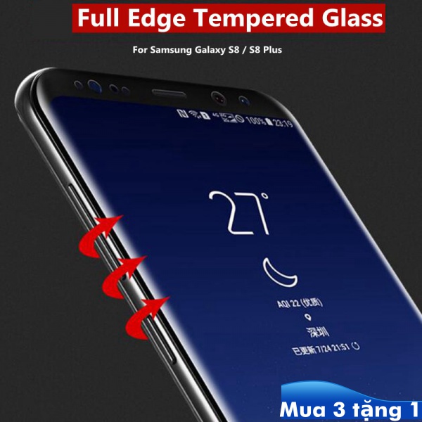 Kính cường lực bảo vệ toàn màn hình 21D cho Samsung S6 S7 S8 S9 S10 S10E S20 5g Note 8 9 10 Pro Lite Plus Edge