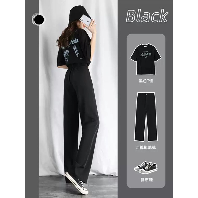 Quần nữ công sở ống rộng culottes lưng cao vải trơn mềm mịn - Quần suông đen đi học chất vải tuyết mưa dáng mặc học sinh