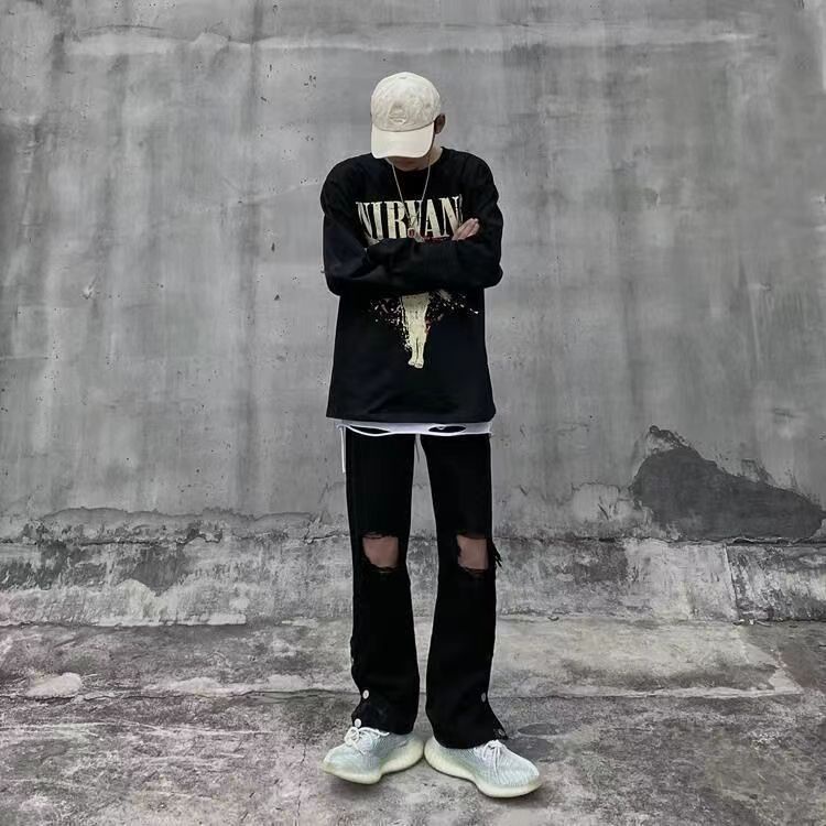 Quần jean nam dáng hồ sơ loe dài thời trang retro Quần nam khóa phong cách hàn quốc quần tây nam cạp cao Quần ống loe Hàng quần ống loe cạp cao