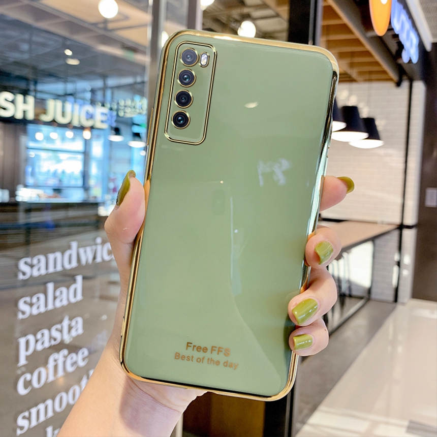 Ốp Điện Thoại Silicon Dẻo Mạ Màu Xanh Lá Ngọc 6d Cho Huawei Nova 7se 7 Pro Nova 3e 4e 3i Nova 3 Nova 4